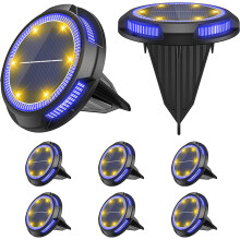 Solarbetriebene Bodenleuchten, automatische Ein-/Ausschaltfunktion, rutschfest, wasserdicht, stilvolle und sichere Außenbeleuchtung für Terrasse