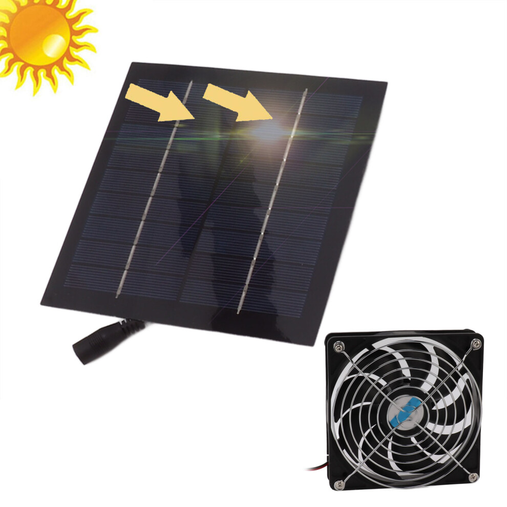 20W Portable Solar Exhaust Fan 12Cm For Rv Greenhouse Pet House 3401375243653