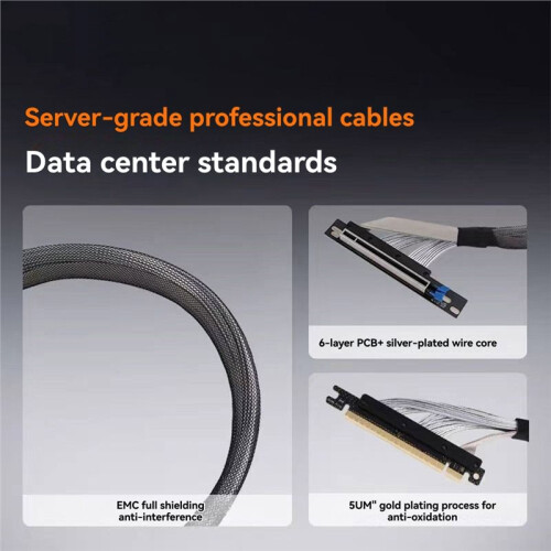 PCIE5.0X16  Card Extension Cable 90 128GB/S for GPU Ai Server  Artificial Intelligence Acquisition Card 2