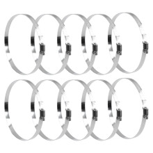 6 Inch Hose Clamp, (141-165mm) 304 Stainless Steel Worm Gear Duct Clamps - Adjustable Duct Pipe Air Clamps,10 Pack