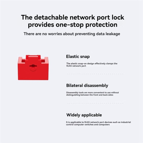 10PCS RJ45 Inserts Lock with Key Dust-Proof Network Plug Enhances Data Security Protection for , Router Red 1