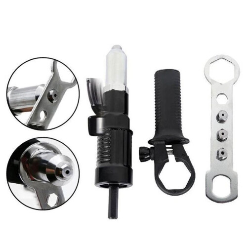 Electric Riveting Adapter, Rivet Tool Rivet Drill Attachment Power Drill Tool Kit Cordless Rivet Tool Blind Rivets 1
