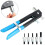 86Pcs Heavy Duty Riveter Set Carbon Steel Blind Rivets Assortment Kit Hand Tools Rivet Nut Tool, Riveter Tool Set 3