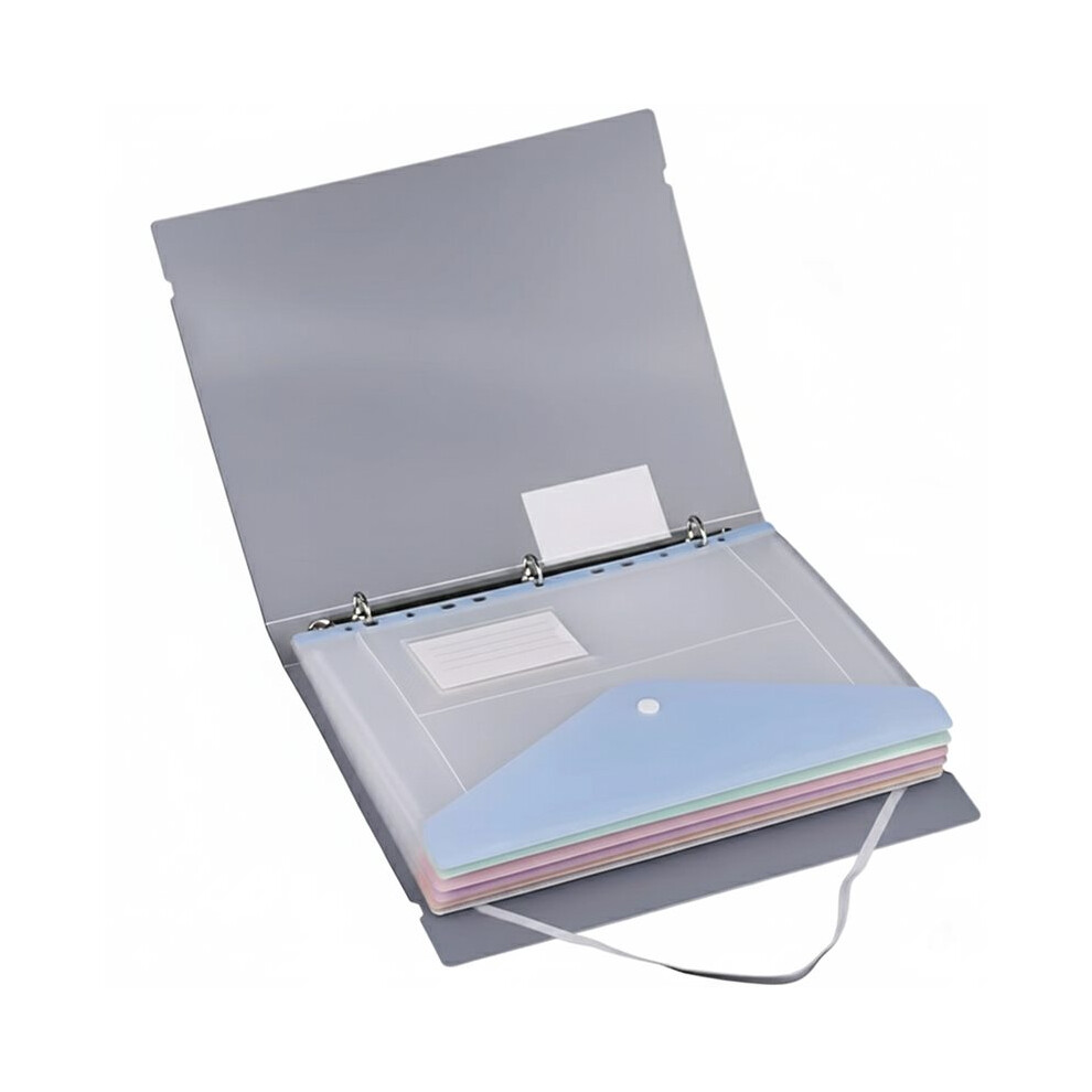 Photos - File Folder / Lever Arch File 11-Hole Loose-Leaf File Bag, Transparent 3-Hole Folder+6pcs Binder Pockets Document Pouch for Office and School Supply