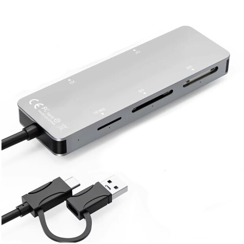 Multifunctional Memory Card Reader Type-C & USB A Card Reader XD+CF+MS++TF/M2 Reader Multi-Card Reader Adapter