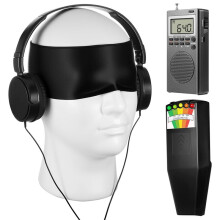 4 Pcs Equipment Kit with Box Emf Meter Magnetic Field Detector Headphone Blindfold Investigation for Outdoor Home