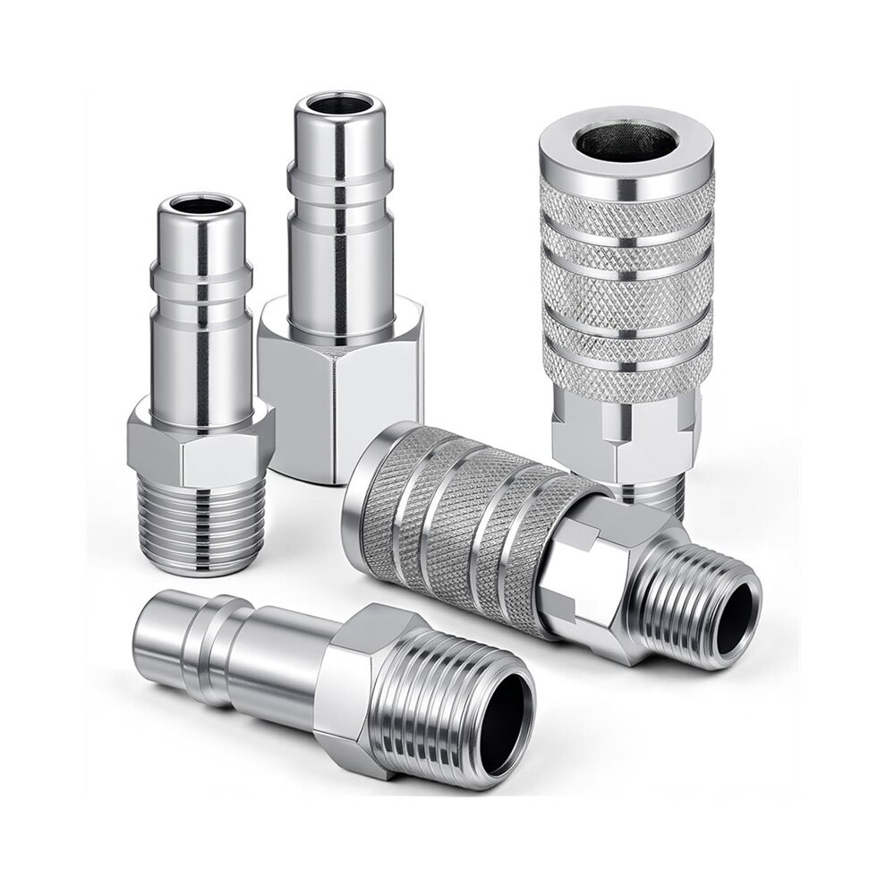 1/2"Air Hose Fittings Set, Industrial Air Coupler,I/M Industrial Type Coupler With 1/2 Inch Mnpt,Plugs With 1/2 Inch Npt 4713927590153