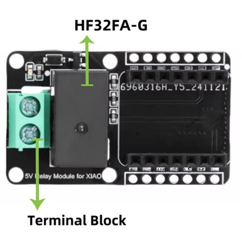 Relay Add- Module for Seeed Studio XIAO and QT Py, HF32FA-G Relay  To10A/250VAC Learning Kit 1