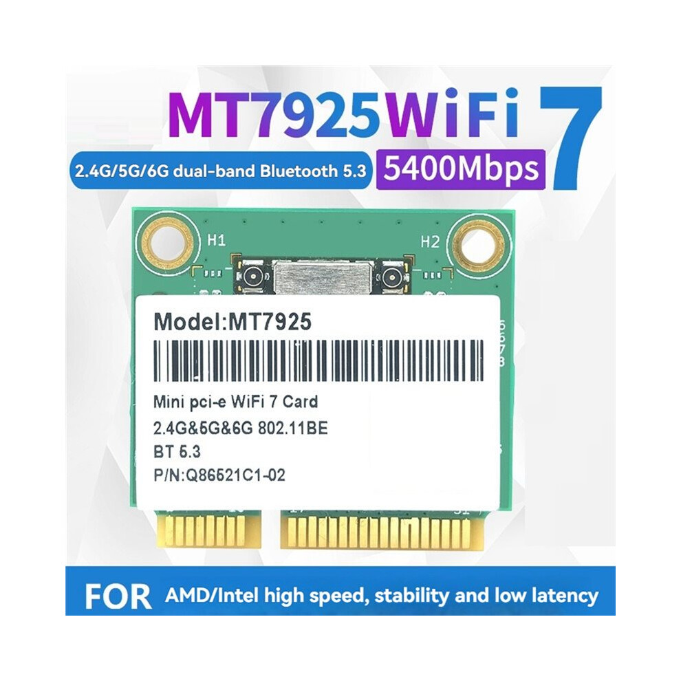 Mt7925 Wifi 7 Network Card 5400Mbps 5.3 Tri Band 2.4G 5Ghz 6Ghz 802.11Be Wifi Adapter Pcie Wireless Card 4713799199393
