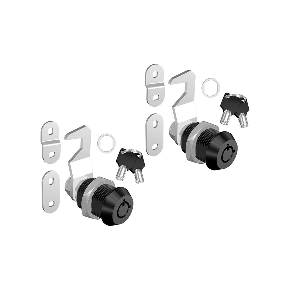 2 Pcs Zinc Alloy Toolbox Locks With Keys, 5/8" Tubular Cam Lock Keyed Alike For Secure Storage 4713068860061