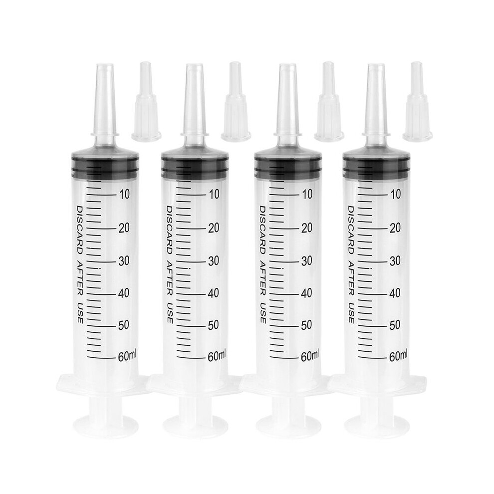 10 Pack 60ml Plastic Syringes, Sterile & Individually Sealed for Precision Liquid Handling