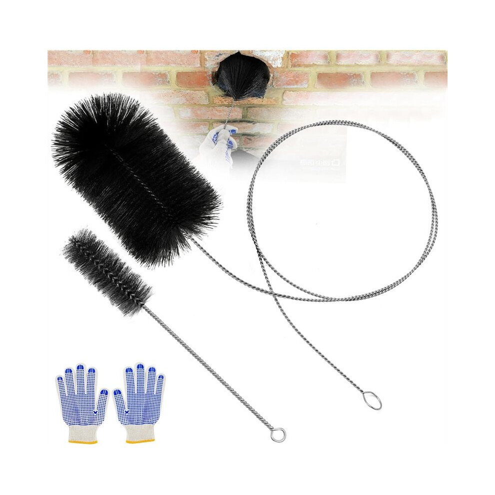 Stove Pipe Brush Chimney Brush Diameter 150 mm/180 mm 2pcs Chimney Brush Chimney Sweep Brush Oven Brush with Flex Rod