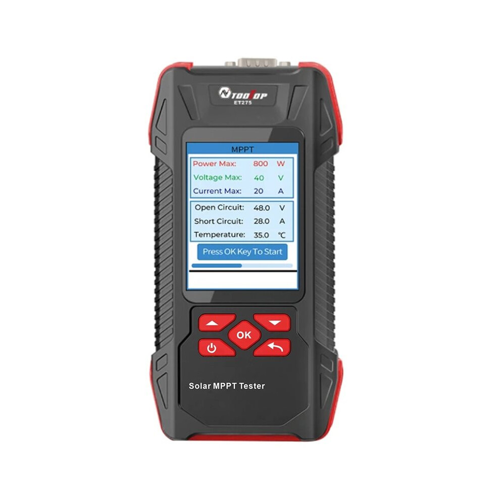 Tooltop 2000W Solar Panel Tester 3.2Inch Mppt Curves Photovoltaic Multimeter Pmax Voc Test Rechargeable Solar Mppt 4712630723759