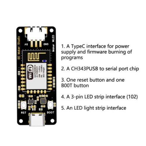 1Pc ESP-12F WLED Controller Module Chassis Ambient Light WIFI Controller ESP8266 Accessories with Shell 2