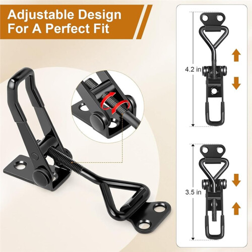 Adjustable Toggle Lock Clamp, 4001-330Lbs Quick Release for BBQ Grill, Tool Box, Trunk 5 Pack 2