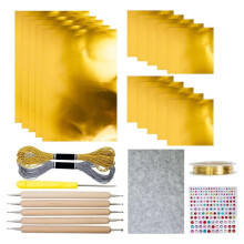 15 Stück Folienpapier-Kunstfolienbögen - Gold-/Silberfolienbögen, Dekorative Metallfolien-Prägewerkzeuge Gold