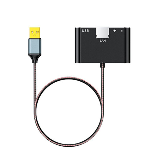 USB 4-in-1 Multi-Function Expander USB Ethernet Adapter USB Network Card to USB RJ45 Lan USB to 3.5" Audio/Sound Card