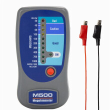 Megaohmetro M500 per Test di Isolamento, 1000 Megaohm A 500 V, con Display e Custodia Morbida per il Trasporto