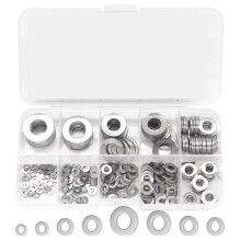 Assortimentsset van 400 Platte Ringen van Roestvrij Staal, Platte Dunne Pakkingen M2 M5 M6 M8 M10, Metalen Schroefdraadpakkingen, Platte Pakkingen