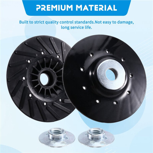 2PCS Angle Grinder Backing Pad Compatible with , , BHA , 4.5" X 5/8"-11 Angle Grinder Ribbed Backing Pad 2