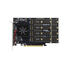 PCIe 3.0 Expansion Card Split-Free PLX8747 PEX8747 4x NVME Interfaces Four-Bay M.2 PLX8747 Quiet Full-Height Bracket