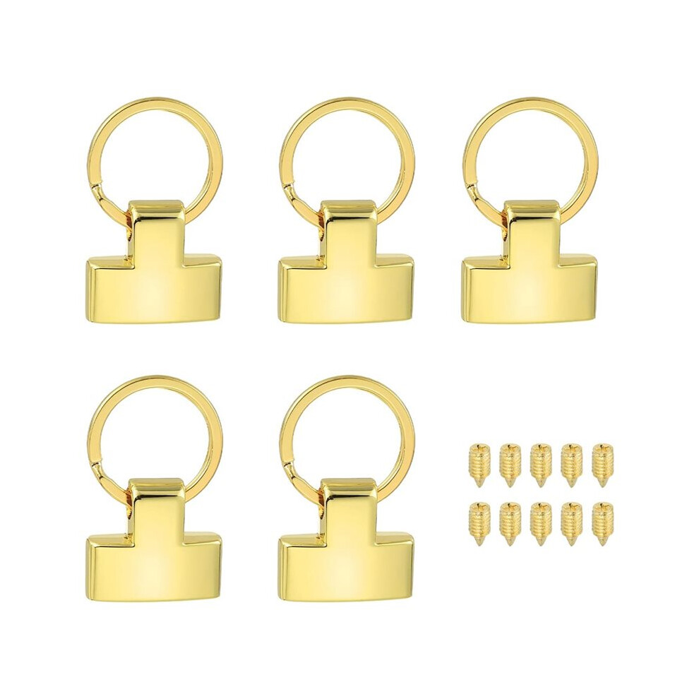 5 Sets Key Fob Hardware With Split Ring, 1 Inch Key Hardware Set With 2 Screws For Car Keychain Wristlet Lanyard 4713230075187