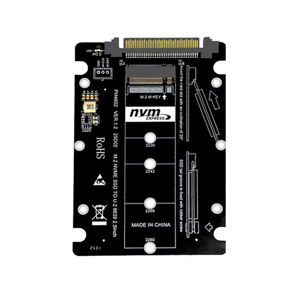 M.2 Nvme To U.2 Sff-8639 Add Card Ssd M2 Tou2 Adapter M Key Expansion Card Board Pcie4.0 Gen4 For 2230 2242 2260 2280 6031203087066