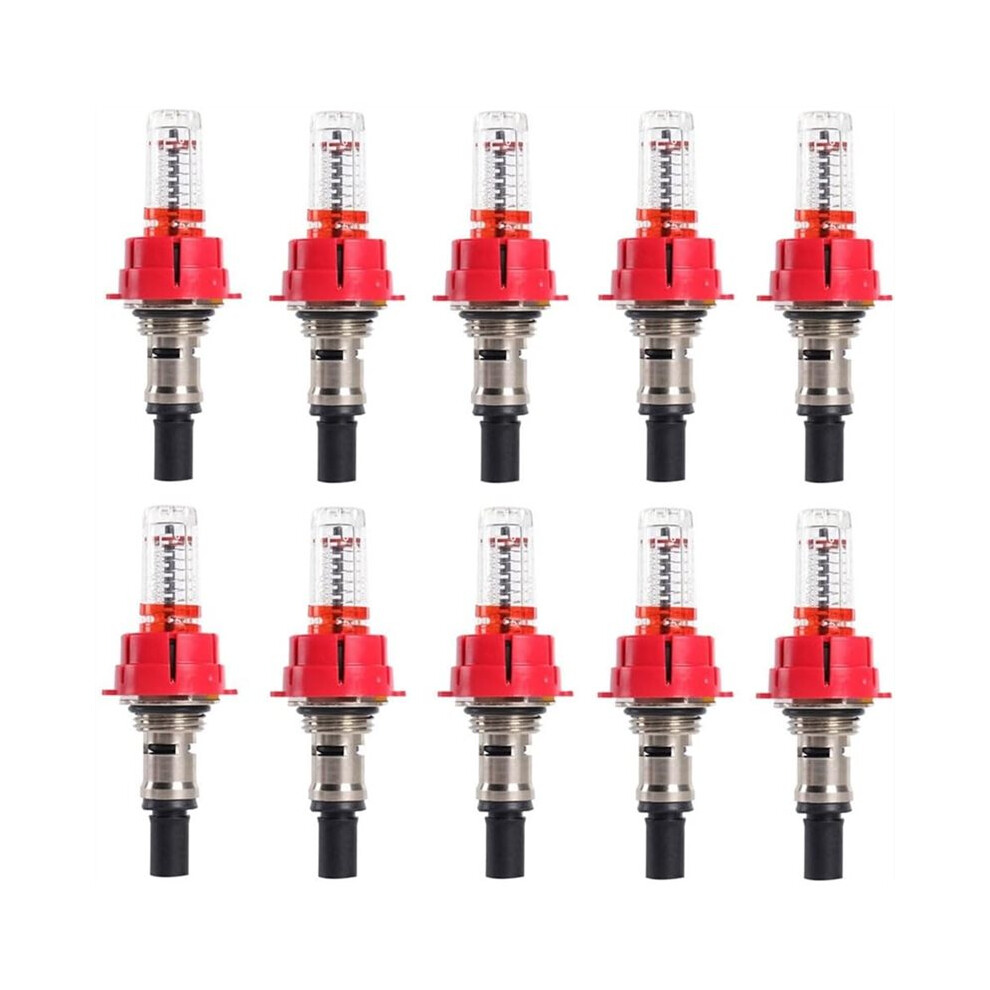 10 Pcs Underfloor Heating Manifold Flow Meter, Visual Flow Monitoring Regulator for Underfloor Heating Systems(1/2)