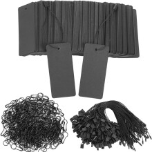 800 Set Black Price Tags Clothing Tags with Safety Pins Black Paper Hang for Clothes Crafts Display Stocking Stuffers