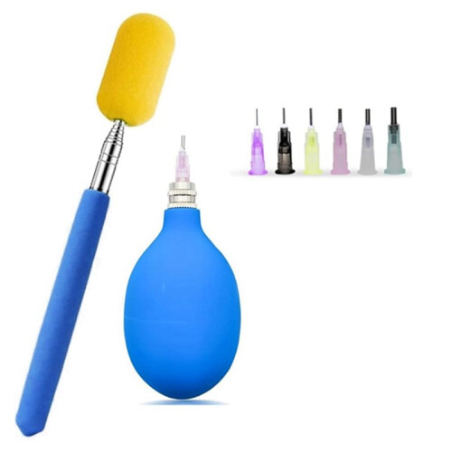 Pottery Tools Supplies Ceramic Precision Applicator with A Telescopic Sponge Stick, Precision Tips Applicator Clay Tools