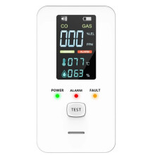 4-in-1 CO Detectors & Combustible Gas Detector,Carbon Detectors Plug in Natural Gas Leak Detector with Temperature(EU),A