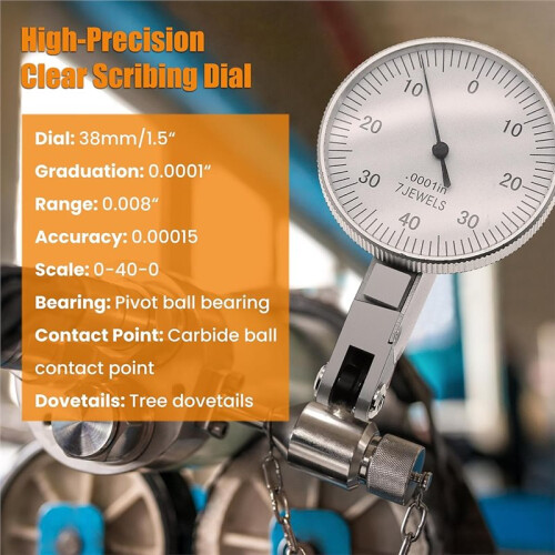 0 - 0.8MM Large Dial Lever Indicator with High-Precision Probe 0.01 Micrometer Indicator Measuring Instrument Tool 2