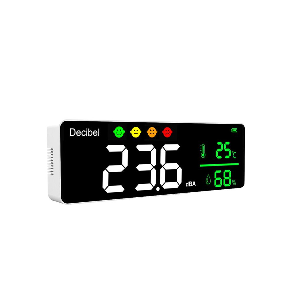 Dm1306d Digital Decibel Sound Meter Wall Mounted Noise Detector 30-130Db Temperature And Humidity Monitor 6034022170971