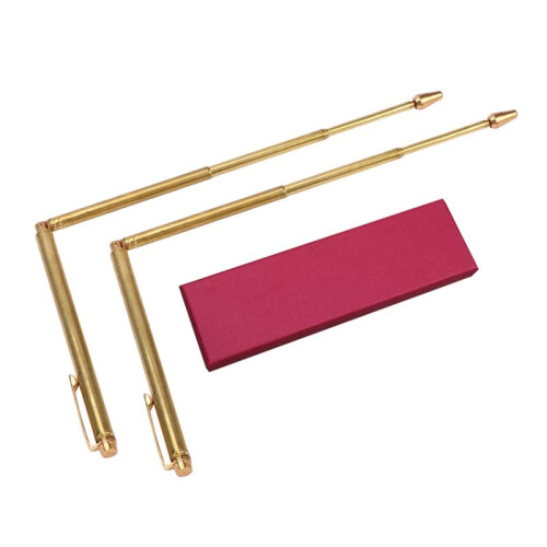 2Pcs Pure Copper Dowsing Rods Portable Dragon Seeking Tool Divining Rod Pen