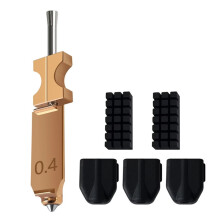 Für FlashForge AD5X 0,4 mm Hotend Düsenbürsten-Silikonabdeckungsset mit 2 Bürsten + 3 Hülsen für Schnell Abnehmbare Düsen