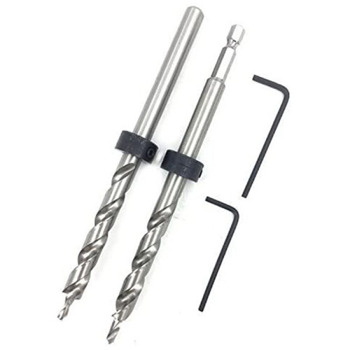 3/8" Drill Bit Set with Depth Stop Collar & SQ2 Screwdriver Bits for Pocket Hole Jig System 1