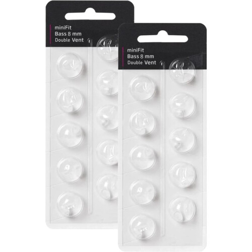 Ohrpassstücke für Oticon-Hörgeräte, Ersatz für Oticon Minifit Doppelventil-Bass-Ohrpassstücke, 2er-Pack, Universal-Ohrpassstücke 8 mm