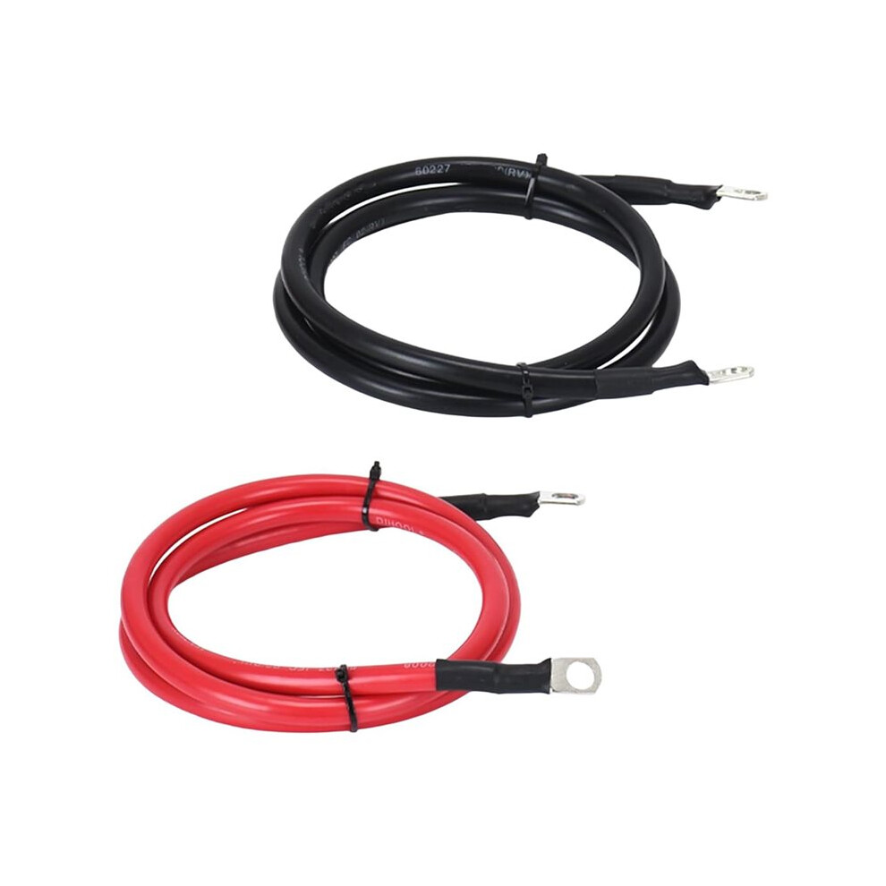 4 Awg Battery Cable 4Ft 4 Gauge Pure Copper Battery Inverter Cables With 3/8 In Lugs Both Ends Power Inverter Wire Set 6033300145694