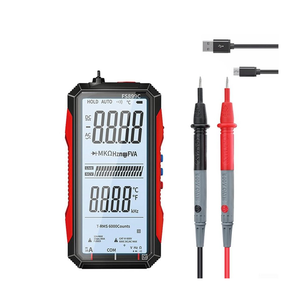 Digital Multimeter, Rechargeable Multimeter, Fully Automatic Voltmeter Amp Tester Auto Ranging 6000 Counts /Ac Current 4713782929648