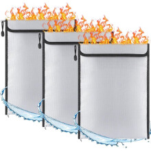 3 Pack 15"X 11" Fireproof Waterproof Document Bag (2000) Fire Proof Money Bag with Zipper Fire Water for Cash Passport