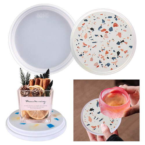 Round Shape Coaster Base Silicone Mold Resin Molds-MD3489 1 2