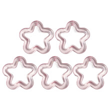Set of 5 Hollow Star Flower Charm Pendant Jewelry Making-Pink
