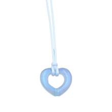 Sweet Hollow Heart Pendant Necklace Geometric Transparent-Blue