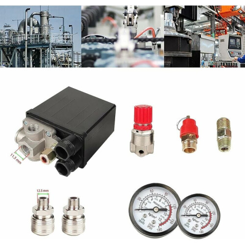 High-Precision Air Compressor Pressure Switch, Control Valve Regulator with Gauge for Quick Response, Stable Structure and Energy-Saving Design for