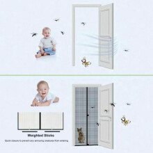 Magnetic Fly Screen Door for Front Back Patio, Heavy Duty Self-Sealing Mesh with Powerful Magnets, Full Frame Magic Tape Easy Installation, Automatic