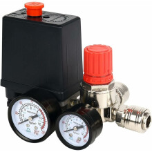 Válvula compacta para compressor de ar com válvula de segurança, vedação em V para desempenho sem vazamentos, mecanismo de pistão para fluxo
