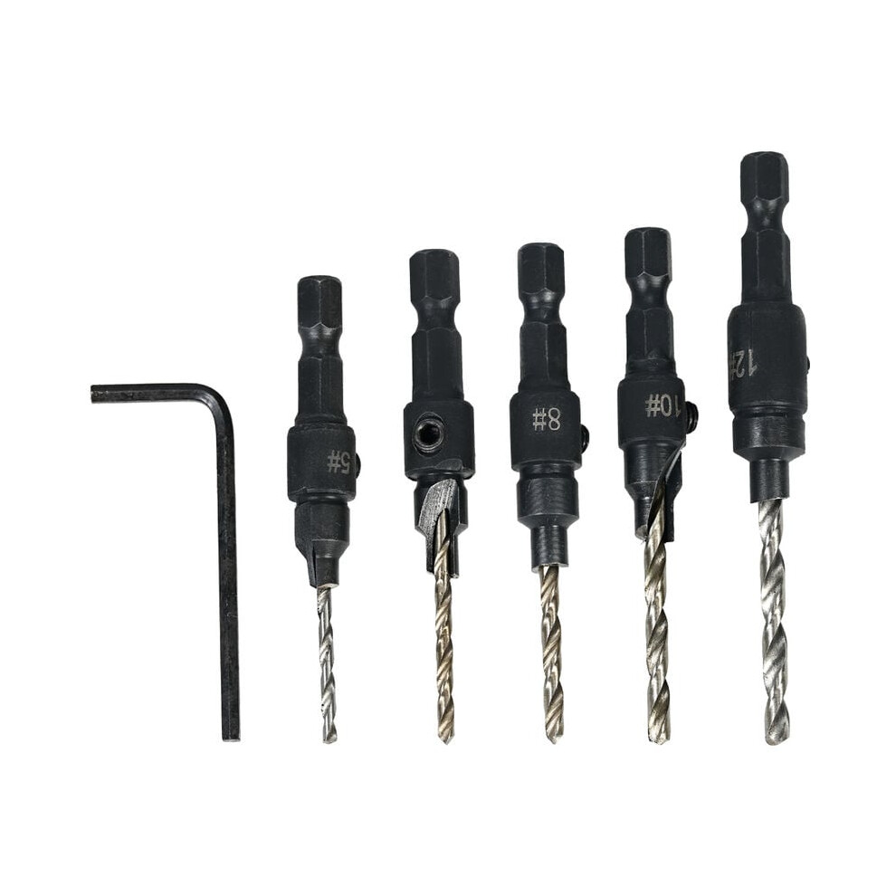 Spiral Chip Flute Countersink Drill Bit Set, Wide Application Carbon Steel Material Adjustable Countersink Bit For Wood, Plastic, Aluminum Alloy 9405630818376