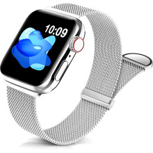 Verstelbare roestvrijstalen mesh Apple Watch-bandjes, armbanden met magnetische sluiting en comfortabele polsbandjes voor dagelijks gebruik.