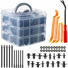 Clips de garniture de porte pour pare-chocs, fixations de capot moteur, kit de fixations en plastique noir, compatible avec voitures, SUV et camions,