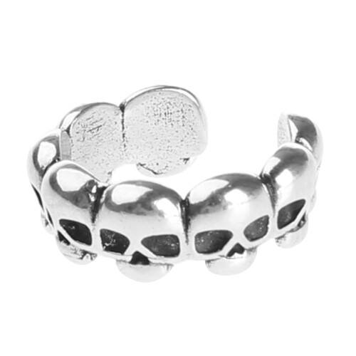 Lightweight Skull Heads Shaped Ear Clip Gothic Ear-Silver 1